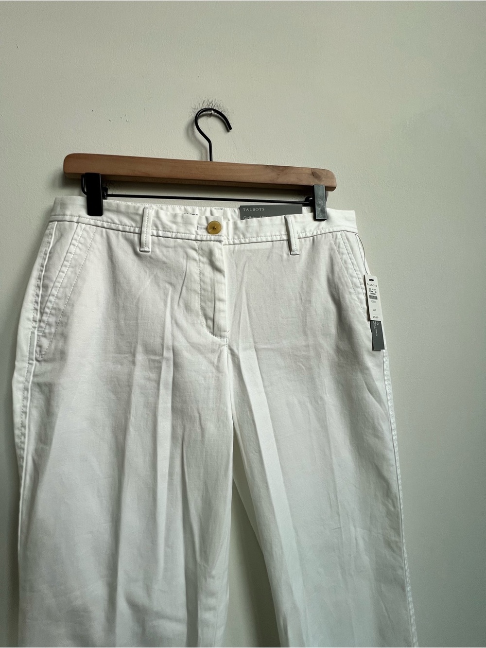 NWT Talbots Girlfriend Supersoft Chino Pants 4 Petite Ankle Length White Relaxed - Picture 4 of 14